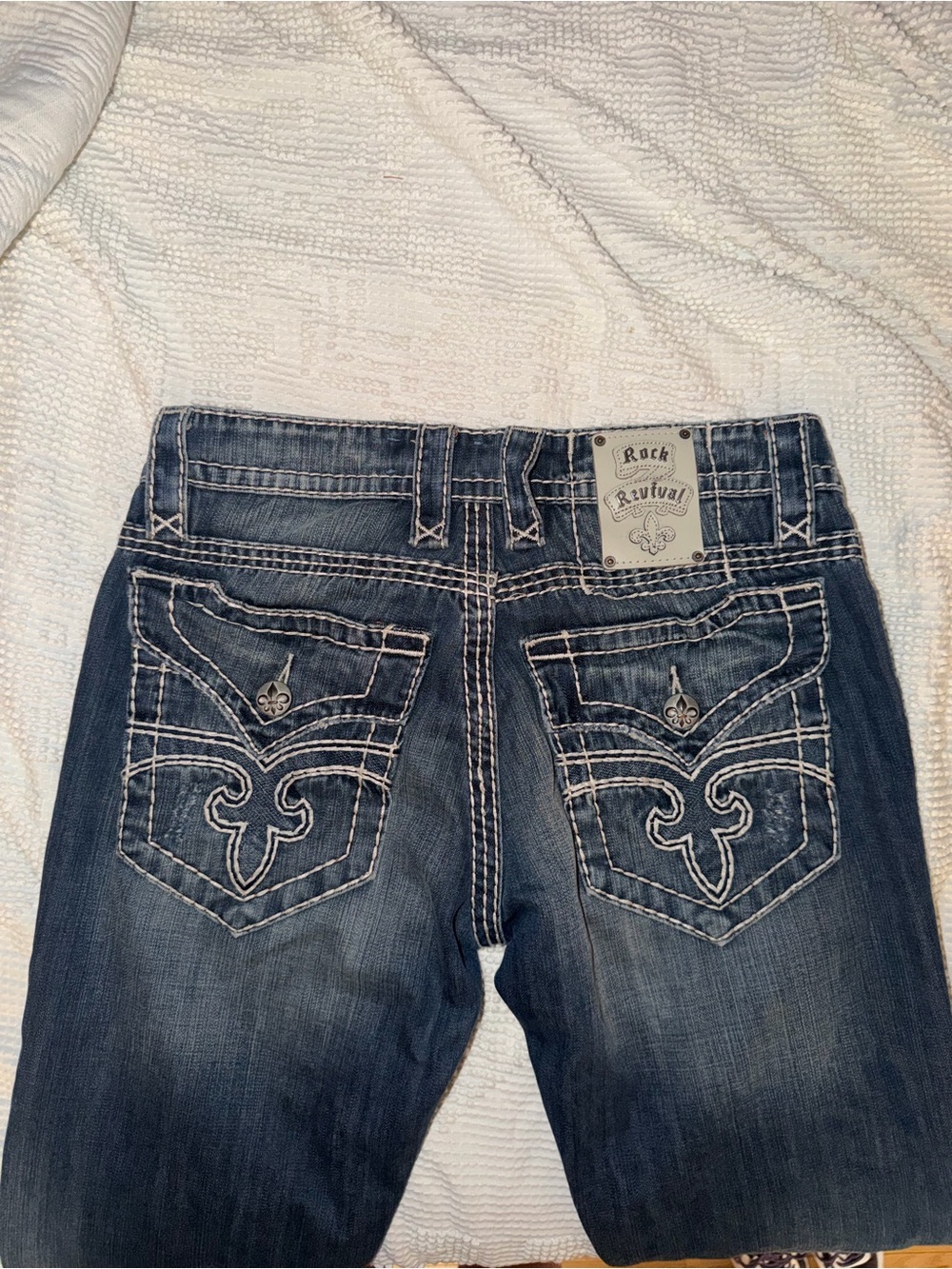 Rock Revival Women's Dark Indigo Boot Cut Jeans with Embroidered Back Pockets